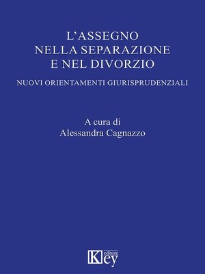 cover image of L'assegno nella separazione e nel divorzio